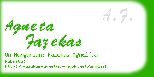 agneta fazekas business card